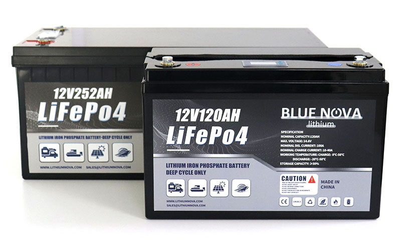 Travel with BlueNova 12v120ah LiFePo4 RV Battery with 10year warranty