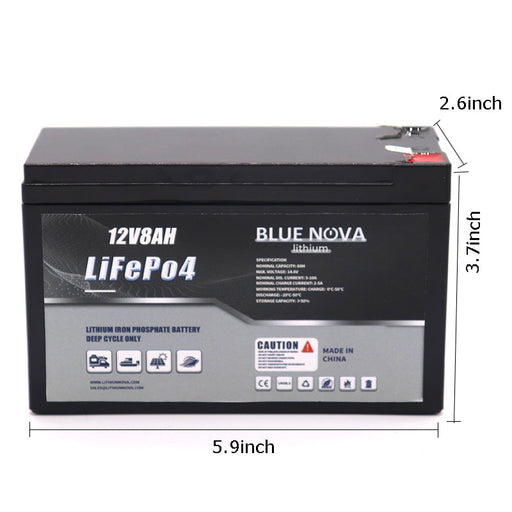 10year warranty bluenova 12v8ah lifepo4 fishing finder battery size