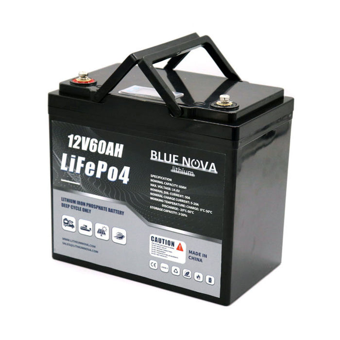 10year premium bluenova 12v60ah lithium trolling motor battery